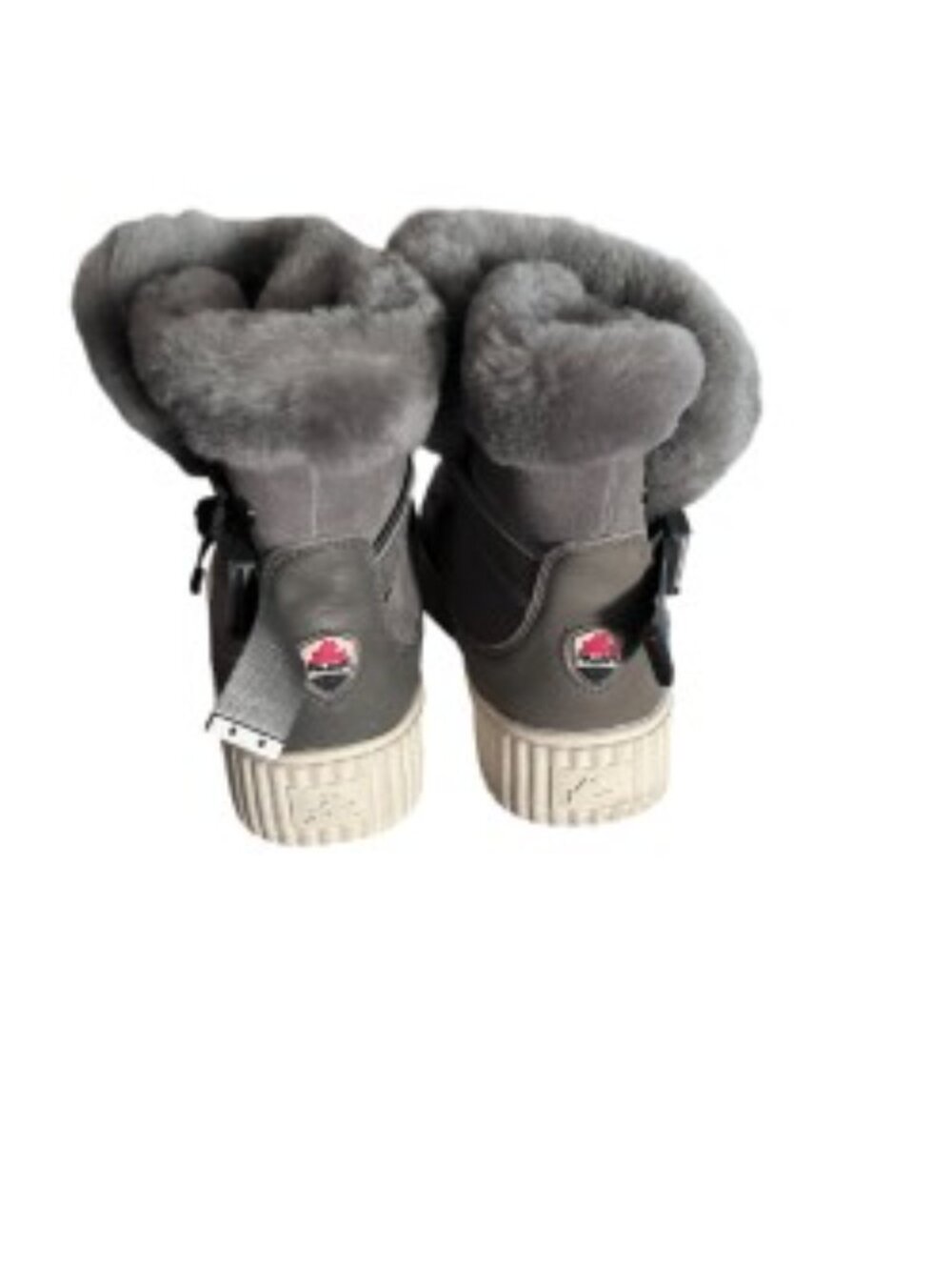 Women's Gray Fur-Lined Ankle Sneakers - Picture 4 of 8
